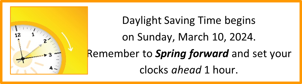 Daylight Saving Time begins March 10 graphic
